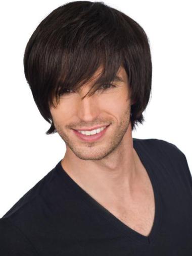 Men’s Full Lace Wig – 8 Inches Straight, Popular Short Hair Style