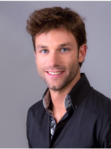 Men’s Short Straight Synthetic Wig – 4 Inch Natural Hair Style