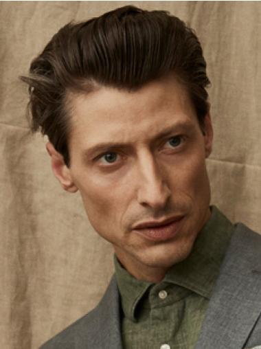 Men’s Full Human Hair Wig – 4" Cropped Black Style