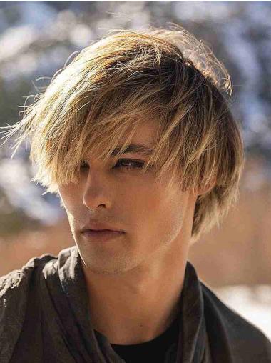 Men’s Lace Front Wigs – Blonde Straight 6 Inch Hair