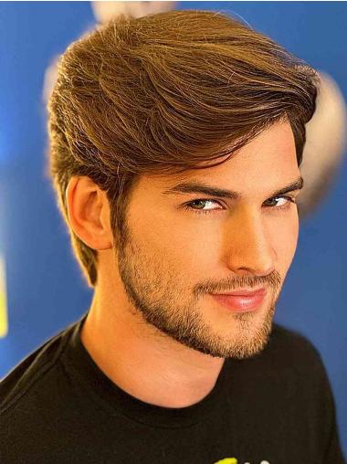 Black 4" Boycut Lace Front Wig for Men Cropped Short Style