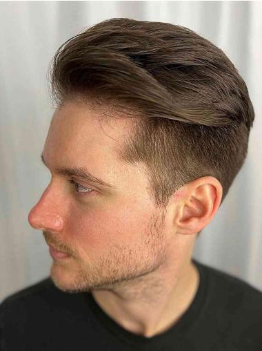 Brown 4" Boycut Lace Front Wig for Men Cropped Style