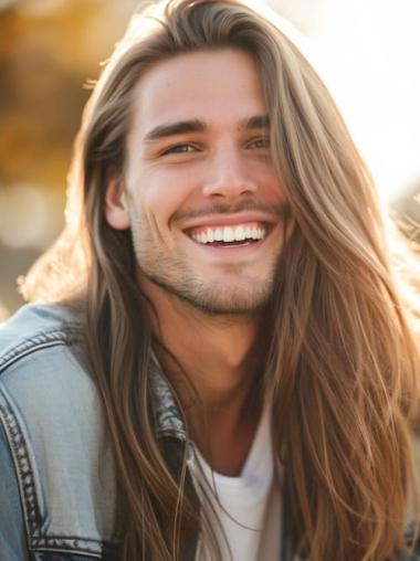 Blonde Straight Synthetic Wigs for Men Available for Sale
