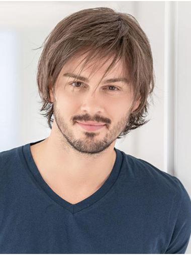 Brown Synthetic 8" Modern Wig - Men's Hairstyle