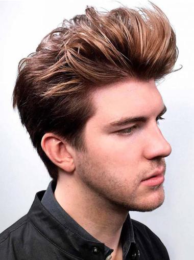 Realistic Men’s Wigs 4" Straight Remy Human Hair Boycut Style