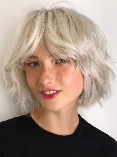 Platinum Blonde Synthetic Bob Wigs 10" Chin Length