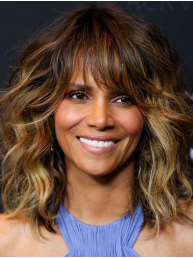 14" Synthetic Lace Front Shoulder Length Wig with Bangs
