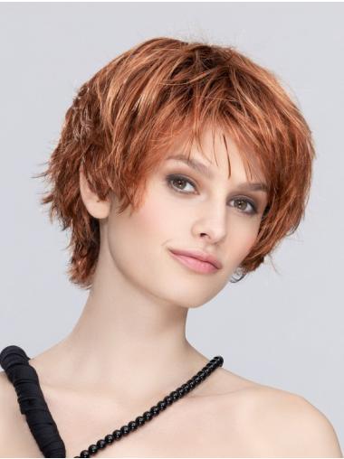 Ladies 6 Inch Wavy Synthetic Wig Short Style with Bangs