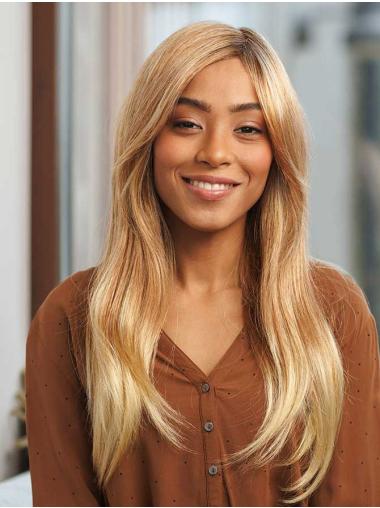 Layered Blonde Synthetic Wig Long Wavy Monofilament Style