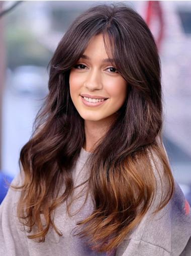 Long Synthetic Wig 18" Lace Front Layered Ombre Two Tone