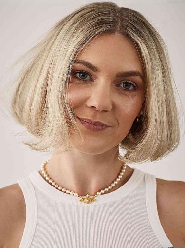 Blonde Bob Wigs Synthetic 10" Chin Length Straight