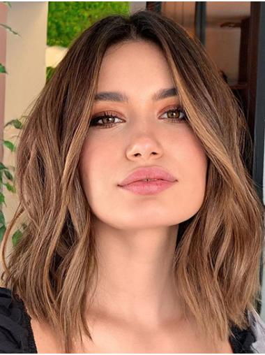 Wavy 14" Synthetic Bob Wig with Lace Front Design