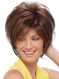 Short Layered  Beautiful Synthetic Wigs for Elderly Women