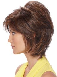 Short Layered  Beautiful Synthetic Wigs for Elderly Women