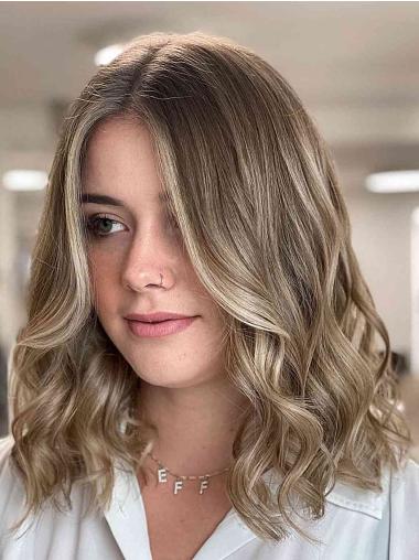Ladies Blonde Wig – 14" Synthetic, Shoulder Length, Monofilament, No Bangs