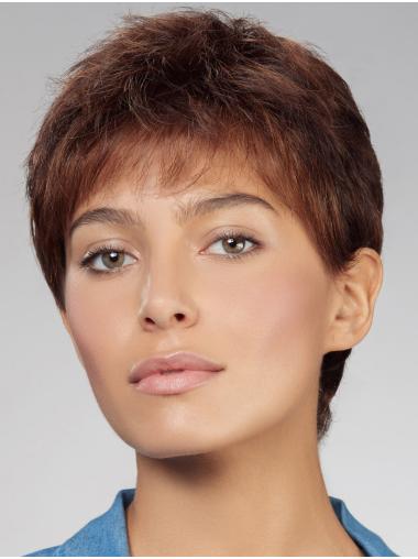 Synthetic Lace Women Wigs 4" Straight Boycut Style