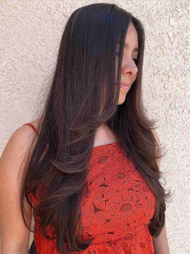 Auburn 20" Lace Front Layered Synthetic Wig - Long Hair for Women