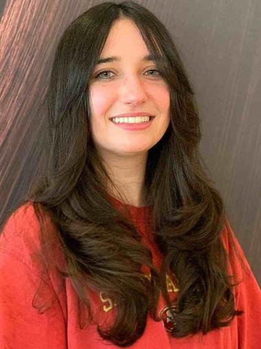Women Black Wigs - 18" Long Wavy Layered Synthetic Hair