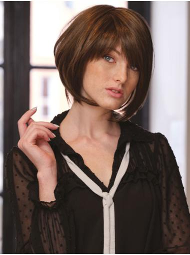 High Quality Monofilament Synthetic Wig - Straight Brown Bob