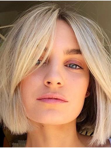 10" Blonde Straight Bob Synthetic Wigs for Women - Stylish Hair