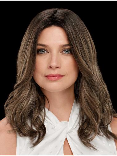 100% Hand-Tied Synthetic Wig – Long Wavy Brown Style Without Bangs