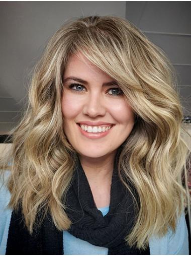 Long Wavy 14" Wigs – No Bangs, Natural Look Synthetic Hair