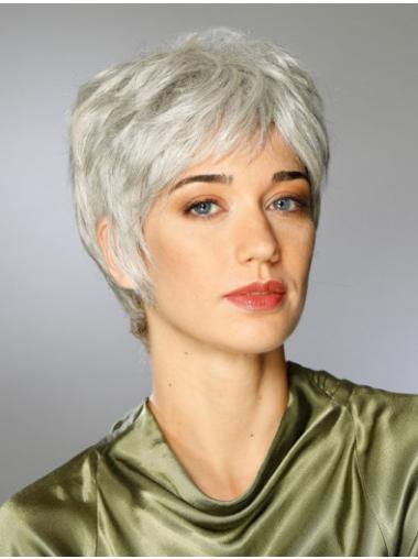 Lace Front Grey Boycut Wig – Short Synthetic Hair for a Natural Look