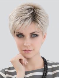Short Grey Boycuts Synthetic Lace Front Women Wig