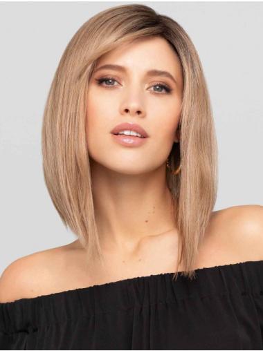 Human Hair Auburn Wig Straight Lace Front Mono Cap