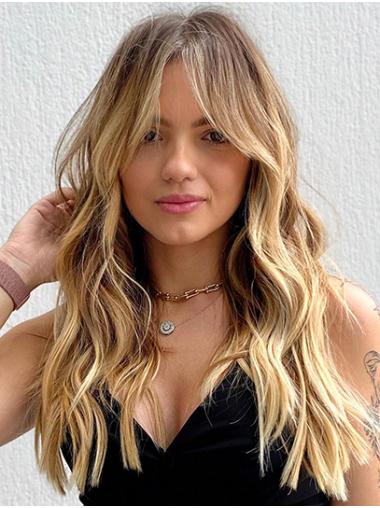 18" Long Layered Blonde Wigs for Ladies Natural Look