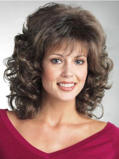 Women Curly Wig with Bangs Synthetic Popular Style