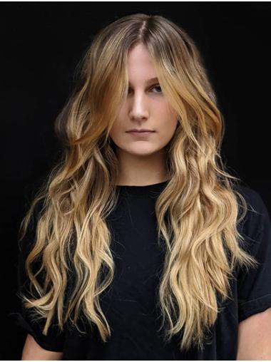 Best Layered Blonde Wavy Synthetic Lace Wig for Women Lightweight