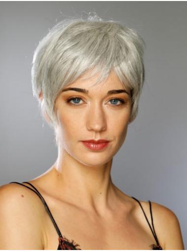 Synthetic Short Grey Wig Boycuts for Women