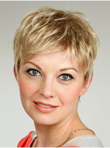 Short 6" Synthetic Wig for Seniors – Boycuts Capless Wig for Elderly Women