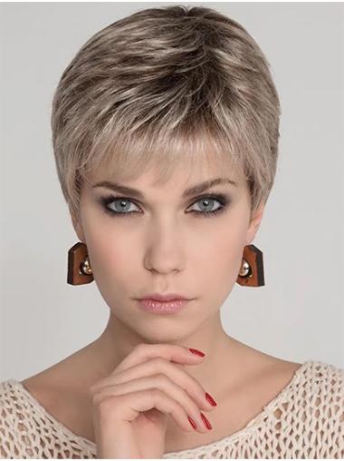 4 Inch Cropped Synthetic Wig Straight Platinum Blonde