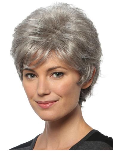 Best Short Wavy Grey Synthetic Hair Wigs Over 50s