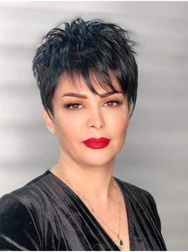 Short 4 Inch Bob Wig Straight Boycut Comfortable