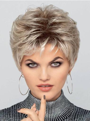 Best Trendy Short Wigs Boycuts Wavy Synthetic Monofilament Cap