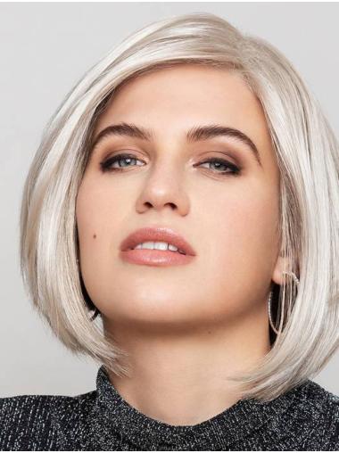 Women’s 12 Inch Straight Synthetic Wig Grey Bob