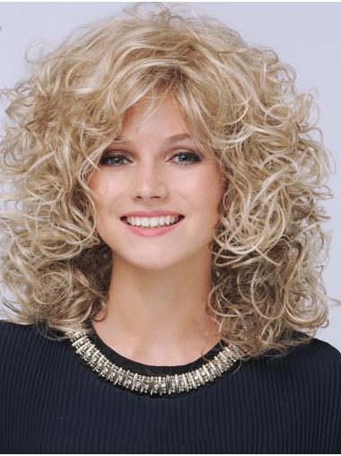 Women’s Medium Curly Synthetic Wig Natural Look