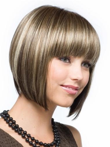 Brown Straight Bob Synthetic Wig Affordable