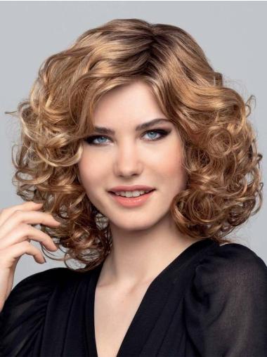14" Blonde Wig Synthetic Medium Length Popular Style