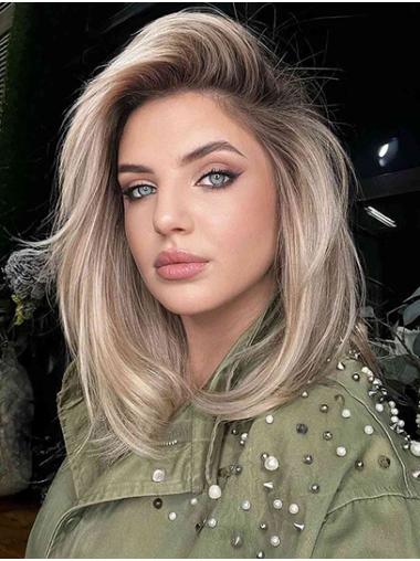 Layered Synthetic Blonde Straight Lace Wig for Women
