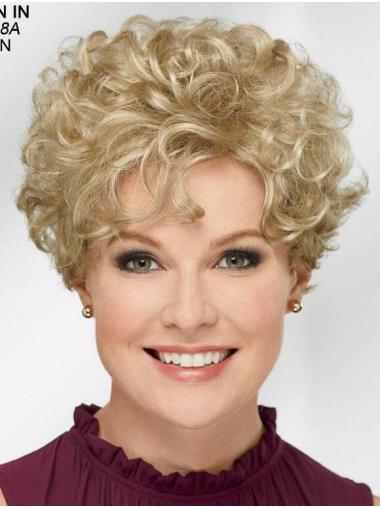 Short 8" Curly Blonde Wig – Trendy Classic Design