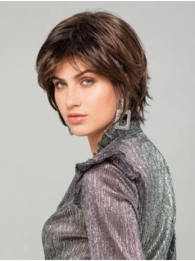 Straight 8" Boycut Synthetic Wig For Women