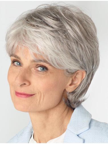 Realistic Grey Short Human Hair Wigs – Natural Look