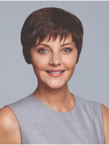 Ladies' 6-Inch Cropped Synthetic Wig – Hand-Tied & Lightweight