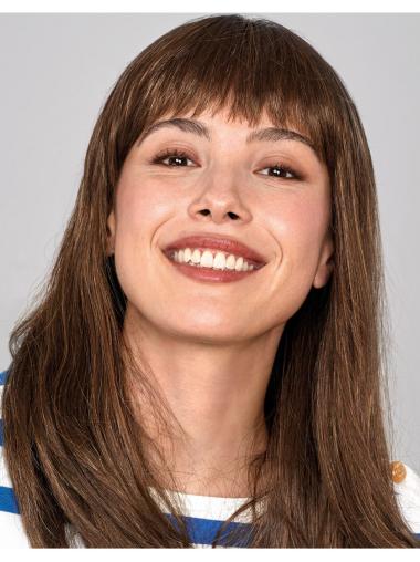 Synthetic Wig with Bangs 18" Long Natural Style Wigs