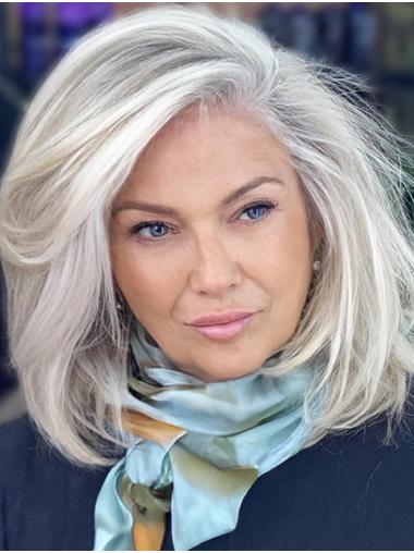 Grey Synthetic 14" Hair Wigs For Older Women Sale