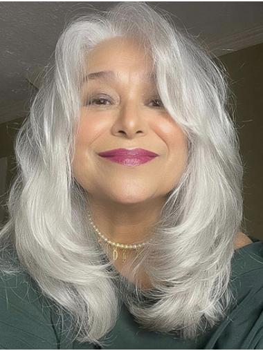 Lace Front Synthetic Wig – 14” Layered Medium Style for Women
